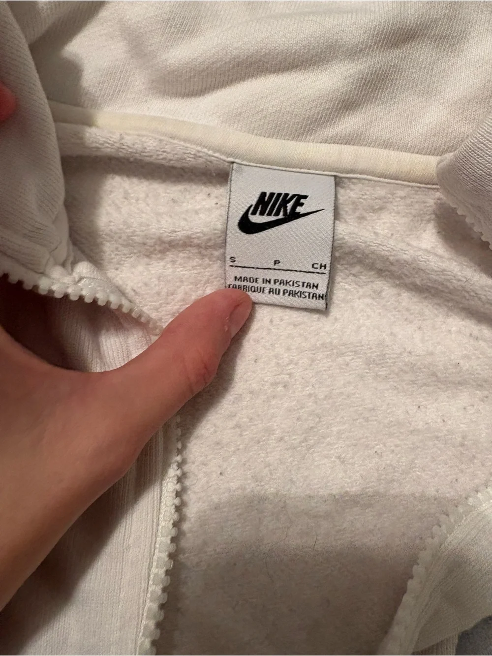 Nike White Quarter-Zip Pullover with Navy 'N' Patch